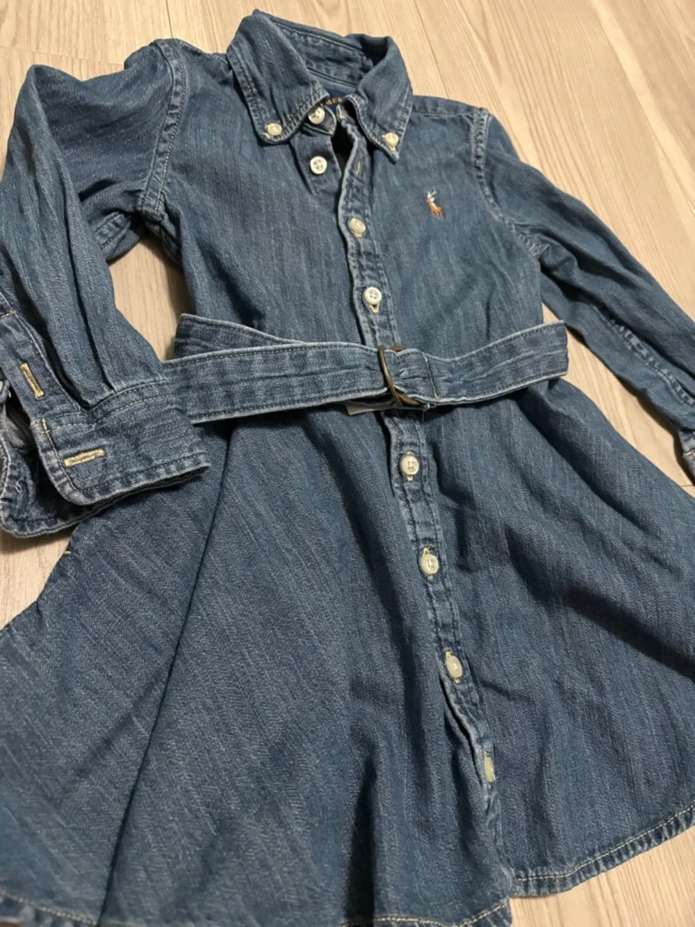 Ralph Lauren Belted Cotton Denim Shirtdress Size 2T